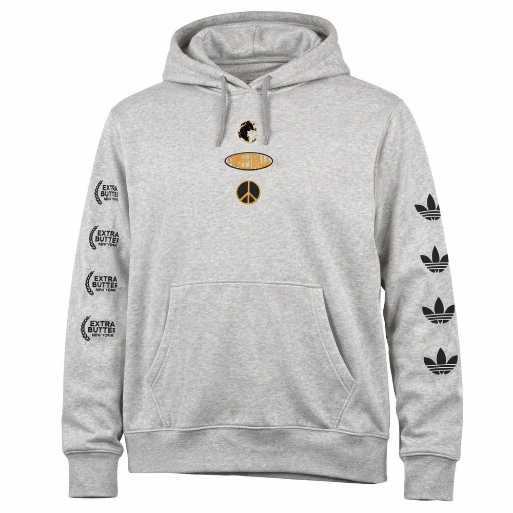 Adidas Originals Hoodie Mens XL Gray Streetball Extra Butter Graphic Basketball